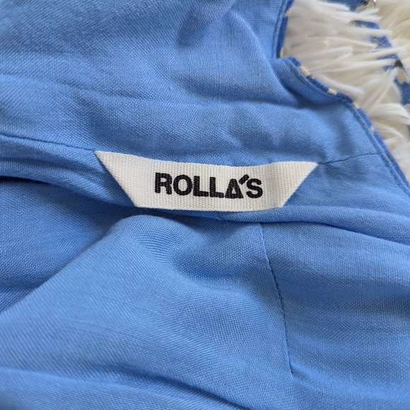 Rollas Brand Blue Tulips Button-Down Dress, XS - Picture 2 of 10